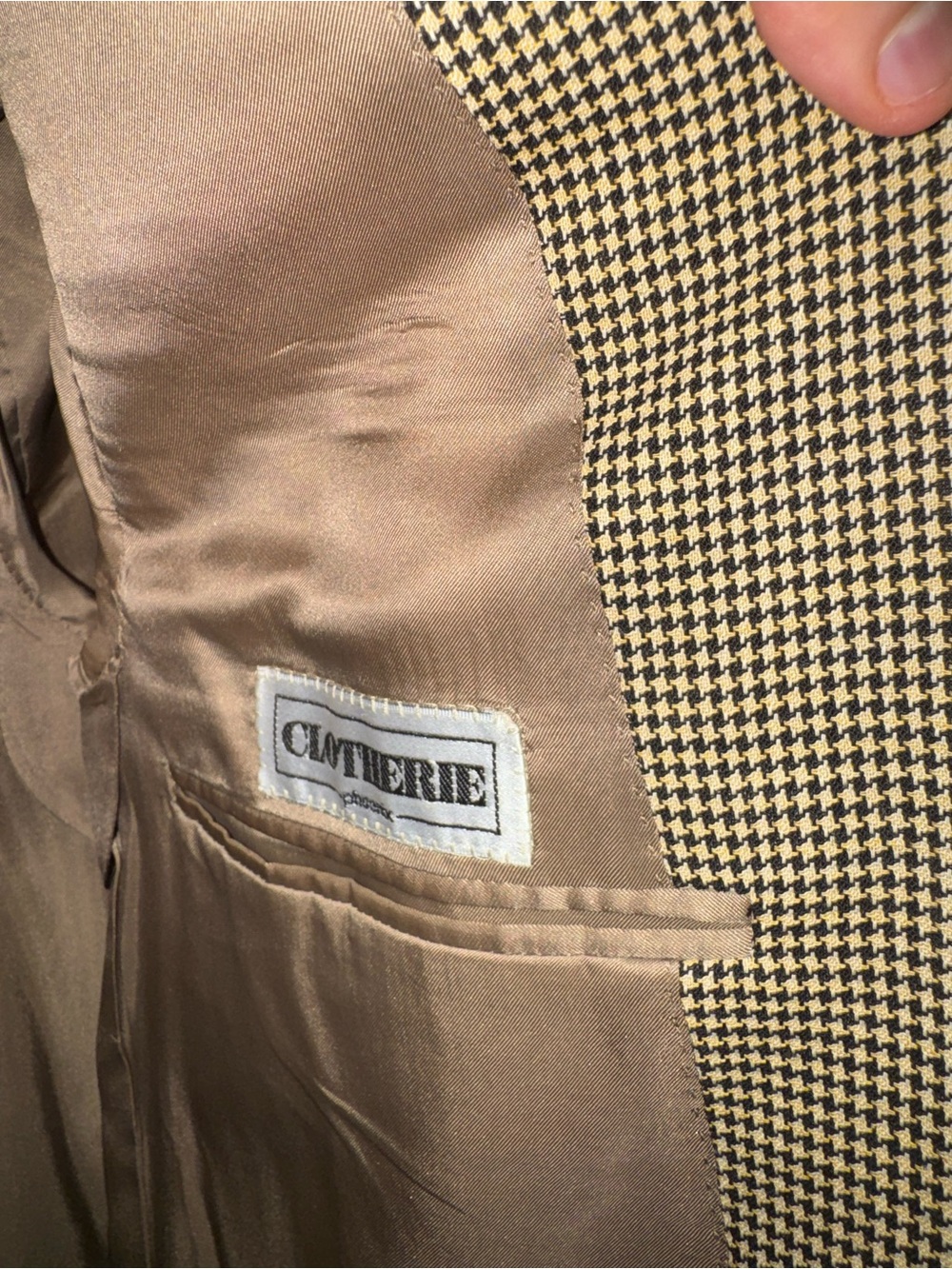 Canali Tan and Brown Houndstooth Sport Coat - Picture 6 of 13